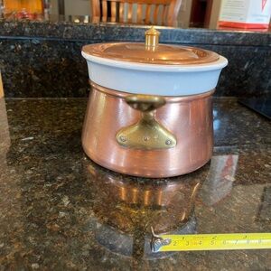 ODI copper double boiler pot w lid